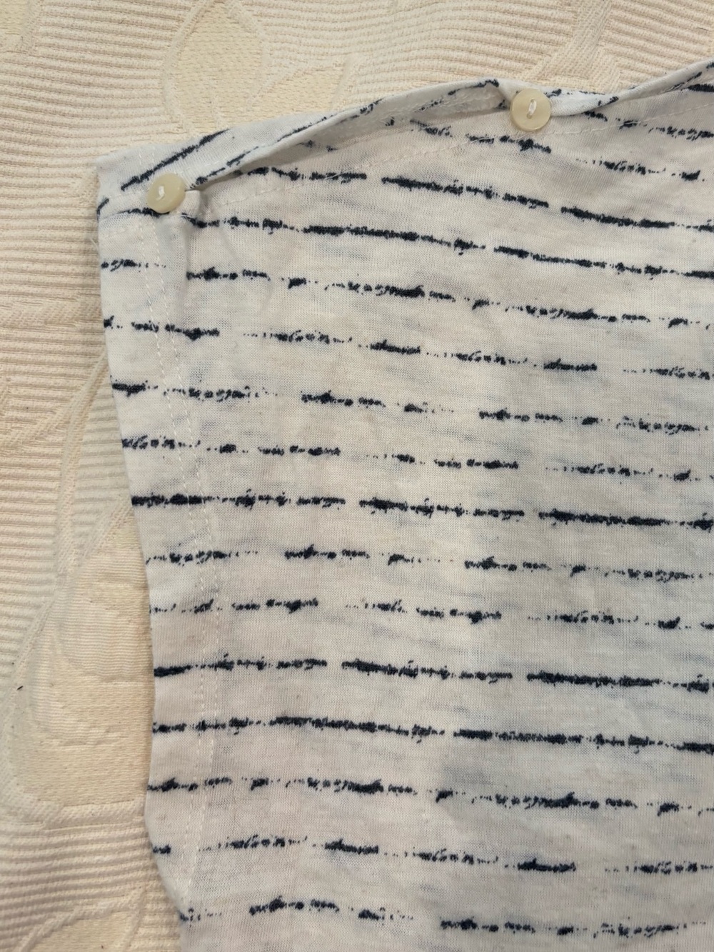In Every Story Penningtons Striped Shoulder-Button Short Sleeve Top - Picture 5 of 5